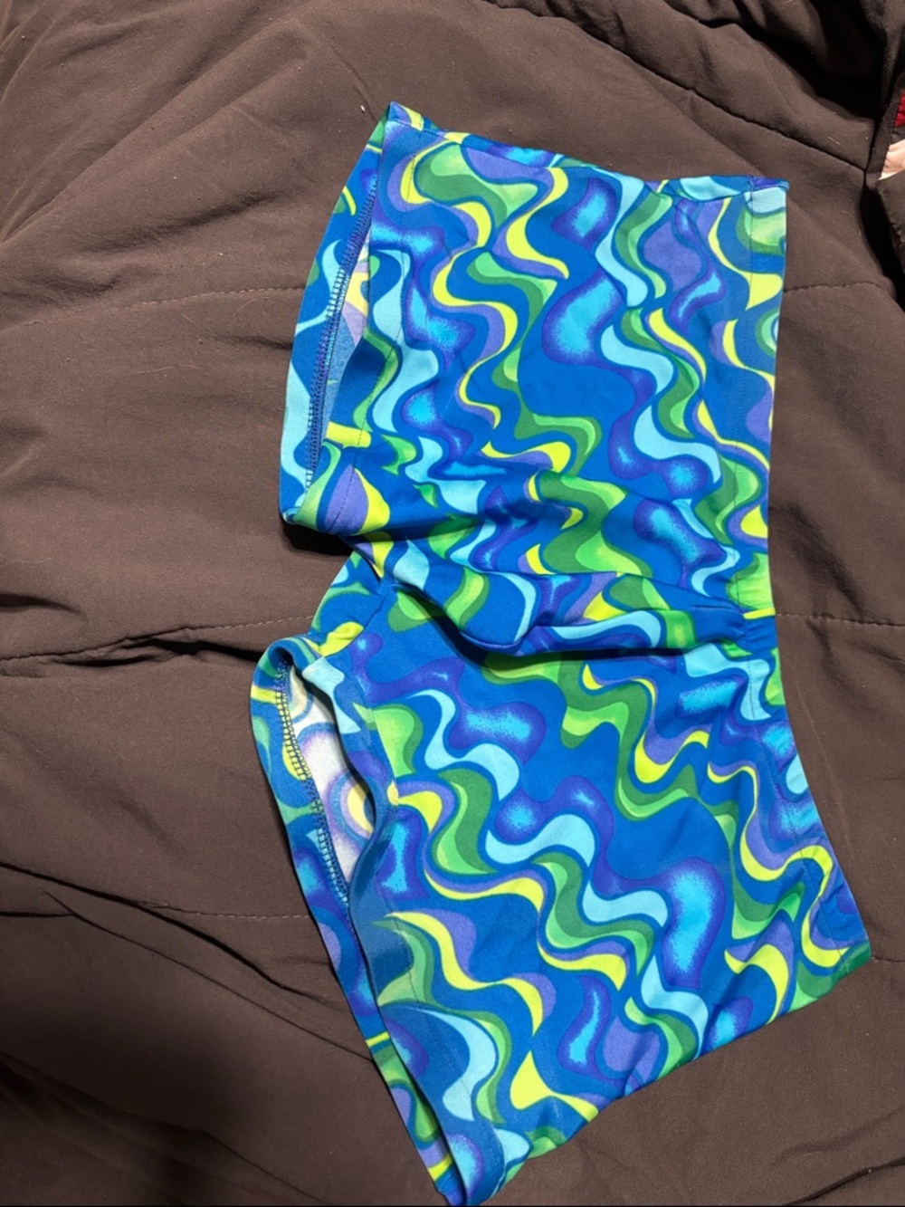 Blue & Green Swirl Athletic Shorts/swim wear